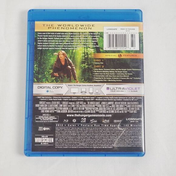 The Hunger Games Blu-ray 2-Disc + Digital (2012) Jennifer Lawrence - Picture 3 of 3